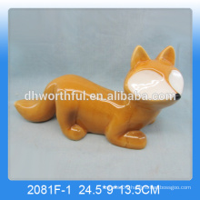 2016 handmade crafts ceramic fox home decor,ceramic fox figurine